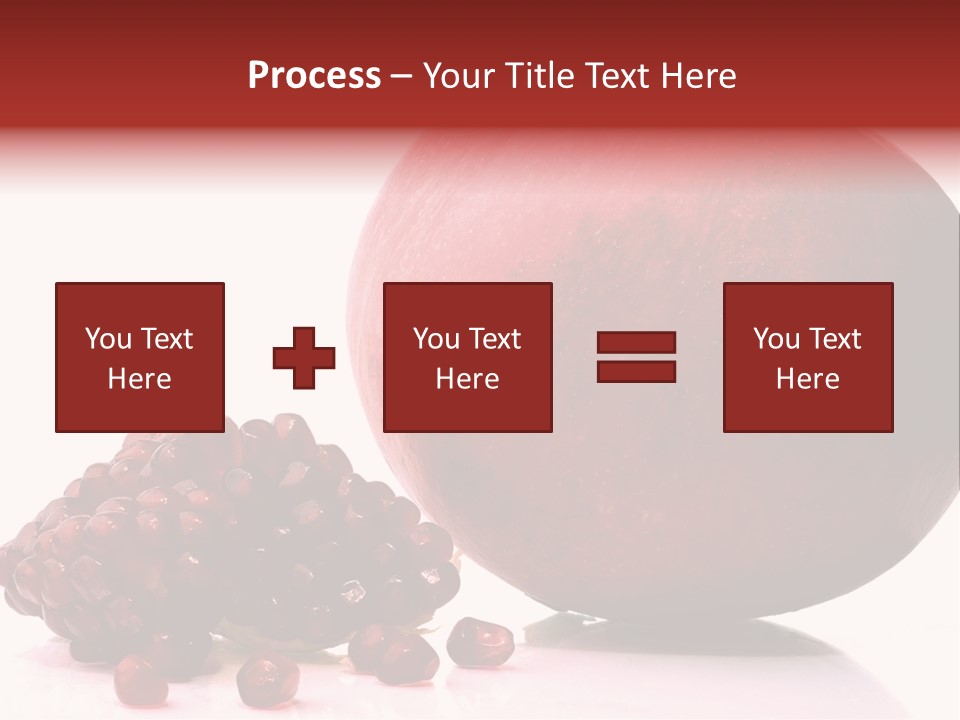 A Pomegranate And A Piece Of Pomegranate On A White PowerPoint Template