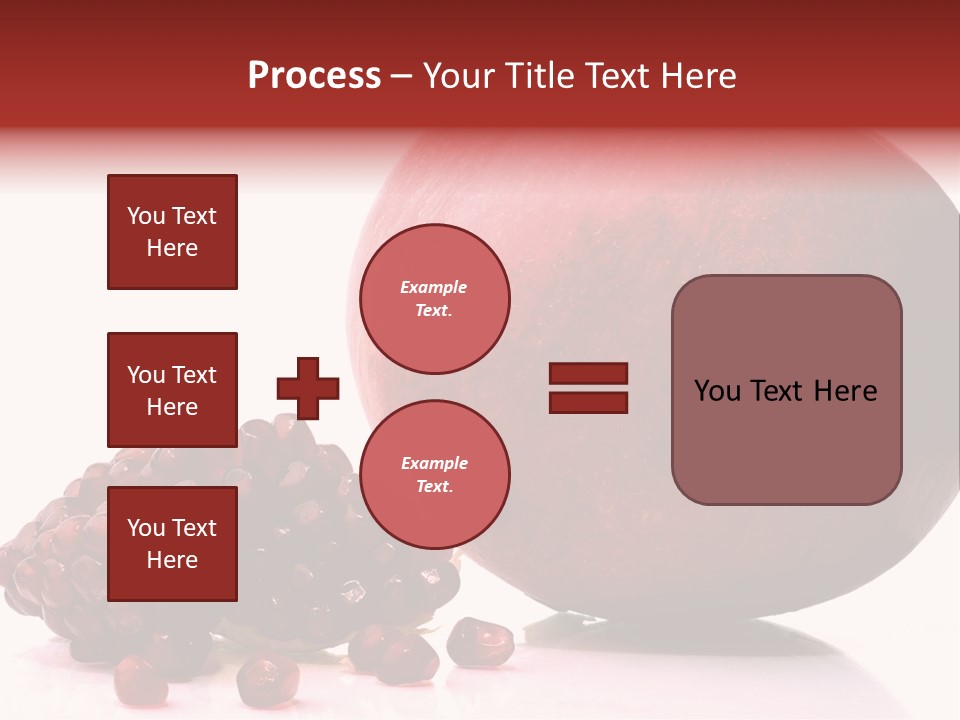 A Pomegranate And A Piece Of Pomegranate On A White PowerPoint Template