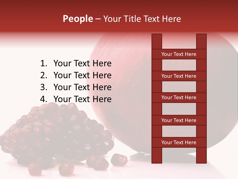 A Pomegranate And A Piece Of Pomegranate On A White PowerPoint Template