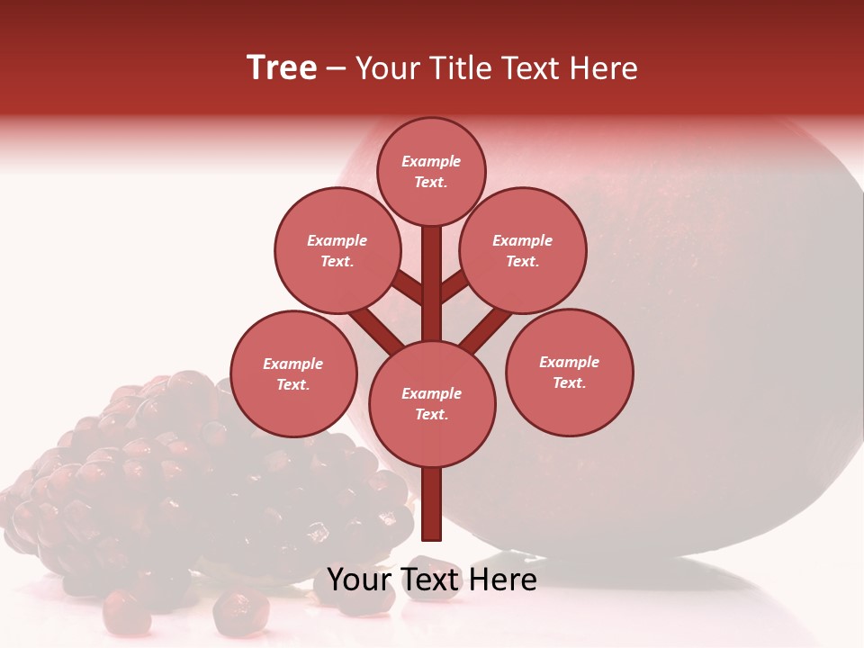 A Pomegranate And A Piece Of Pomegranate On A White PowerPoint Template