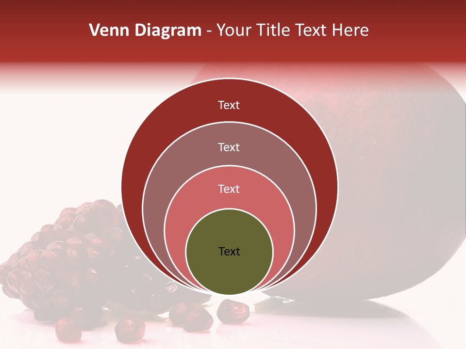 A Pomegranate And A Piece Of Pomegranate On A White PowerPoint Template