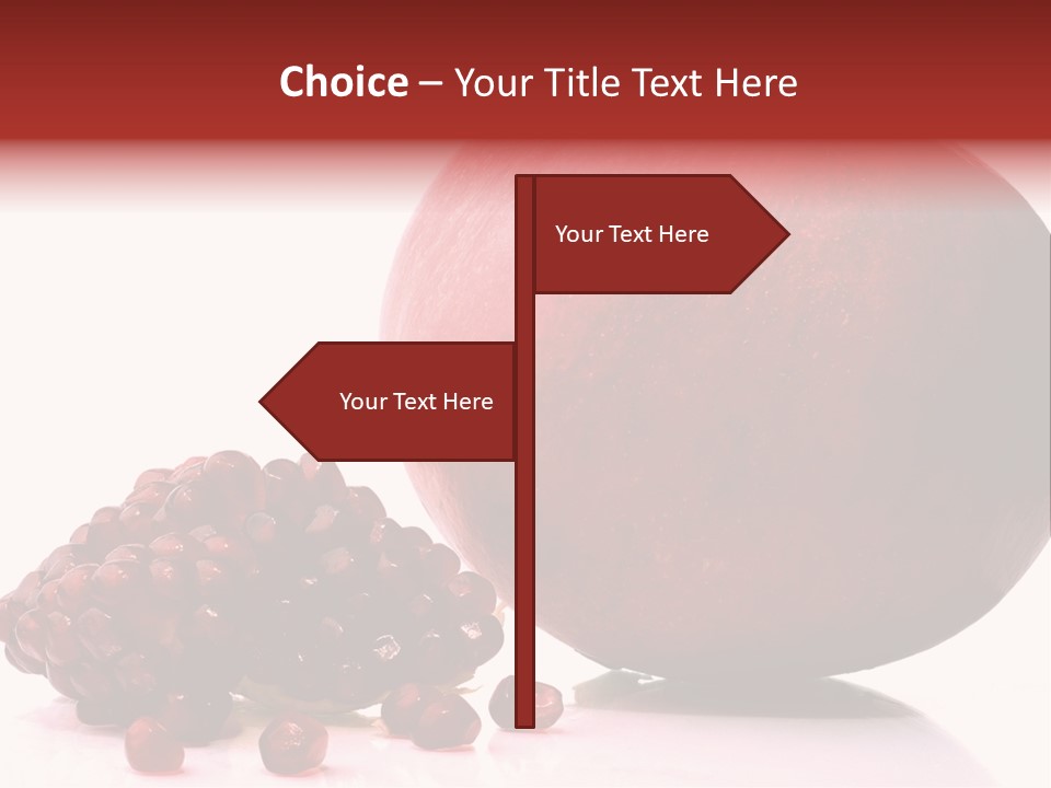 A Pomegranate And A Piece Of Pomegranate On A White PowerPoint Template
