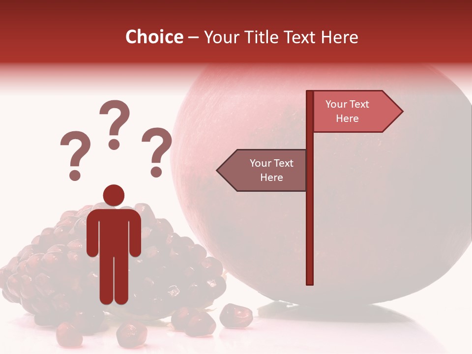 A Pomegranate And A Piece Of Pomegranate On A White PowerPoint Template