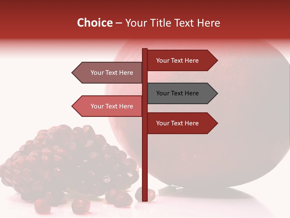 A Pomegranate And A Piece Of Pomegranate On A White PowerPoint Template