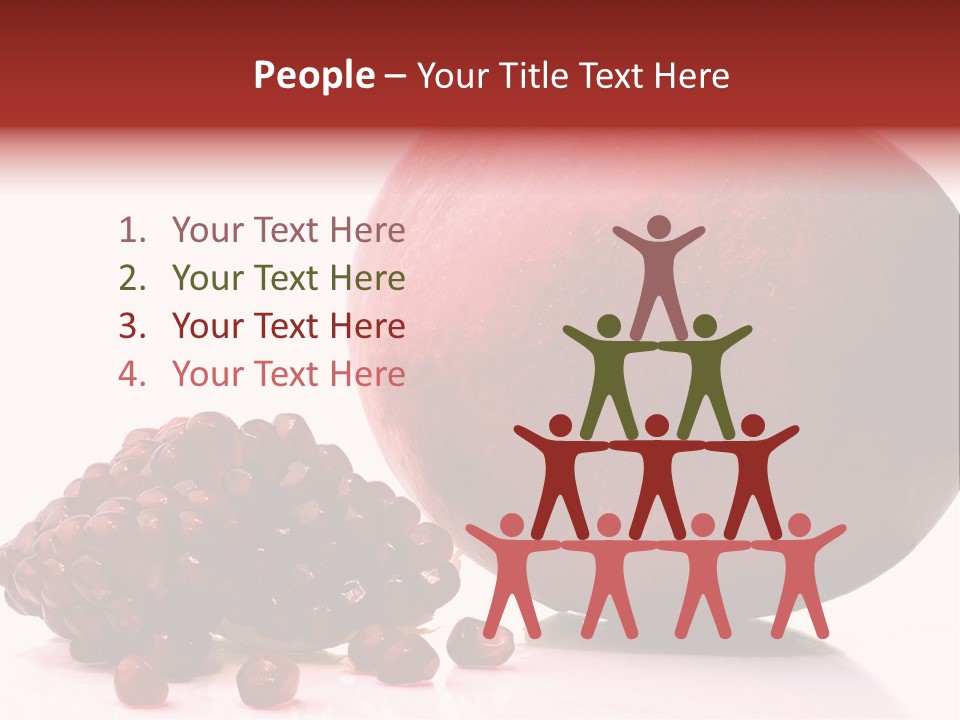 A Pomegranate And A Piece Of Pomegranate On A White PowerPoint Template