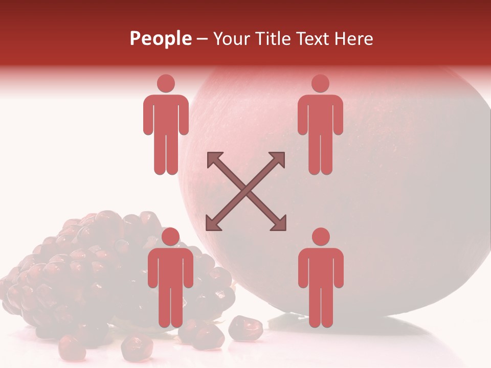 A Pomegranate And A Piece Of Pomegranate On A White PowerPoint Template