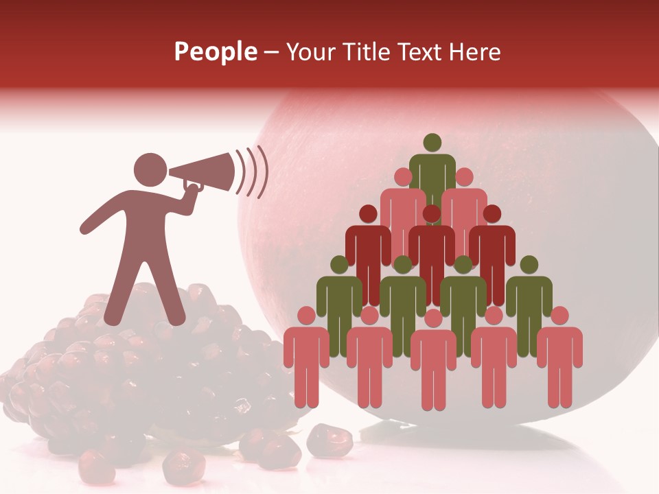 A Pomegranate And A Piece Of Pomegranate On A White PowerPoint Template