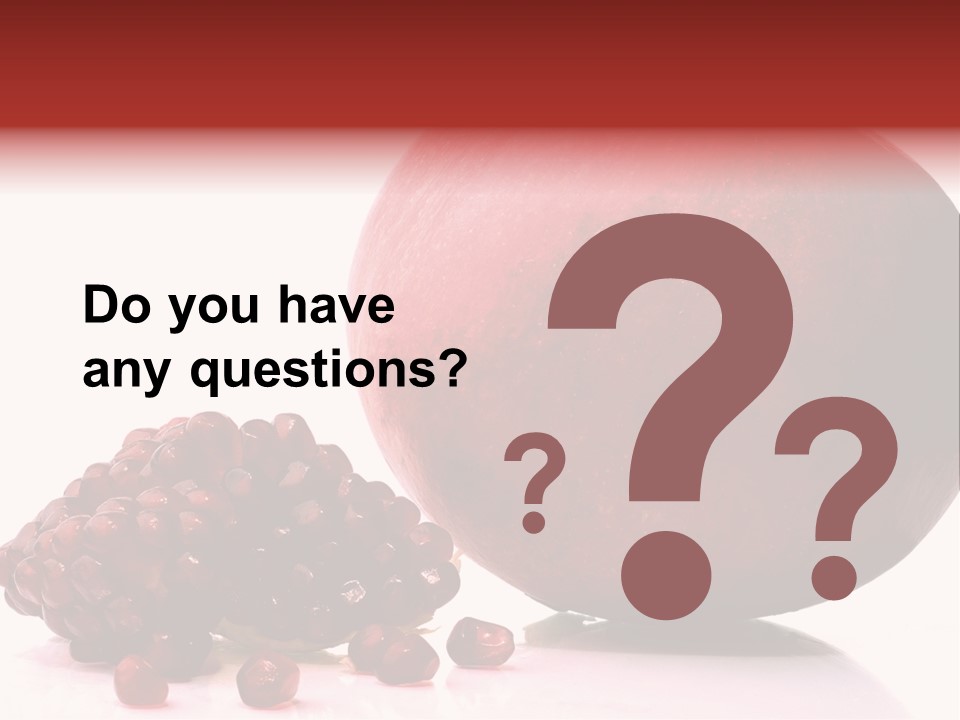 A Pomegranate And A Piece Of Pomegranate On A White PowerPoint Template