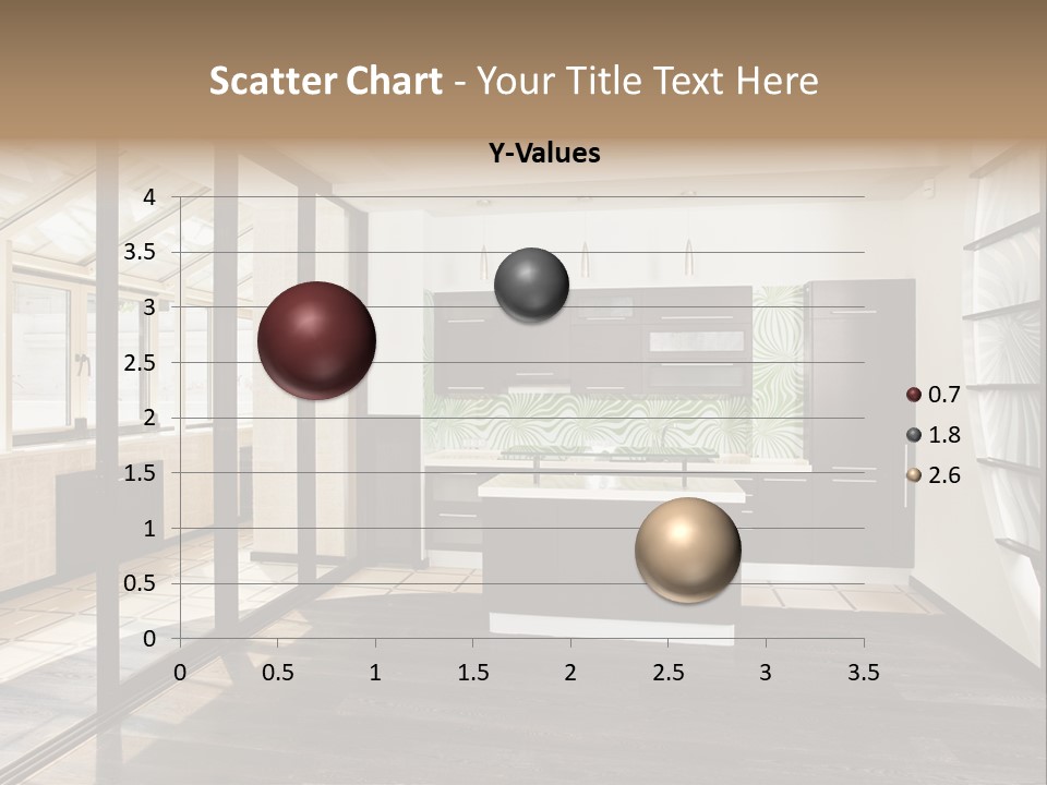 A Kitchen With A Lot Of Cabinets And A Lot Of Windows PowerPoint Template