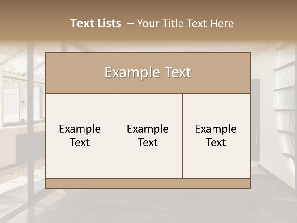 A Kitchen With A Lot Of Cabinets And A Lot Of Windows PowerPoint Template
