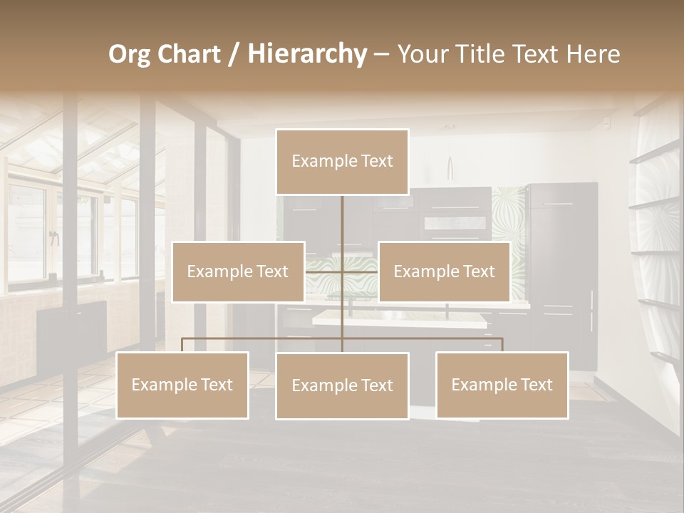 A Kitchen With A Lot Of Cabinets And A Lot Of Windows PowerPoint Template