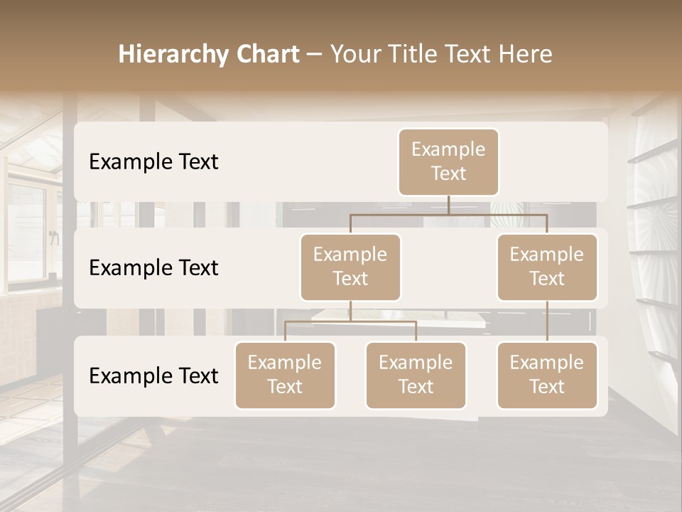 A Kitchen With A Lot Of Cabinets And A Lot Of Windows PowerPoint Template
