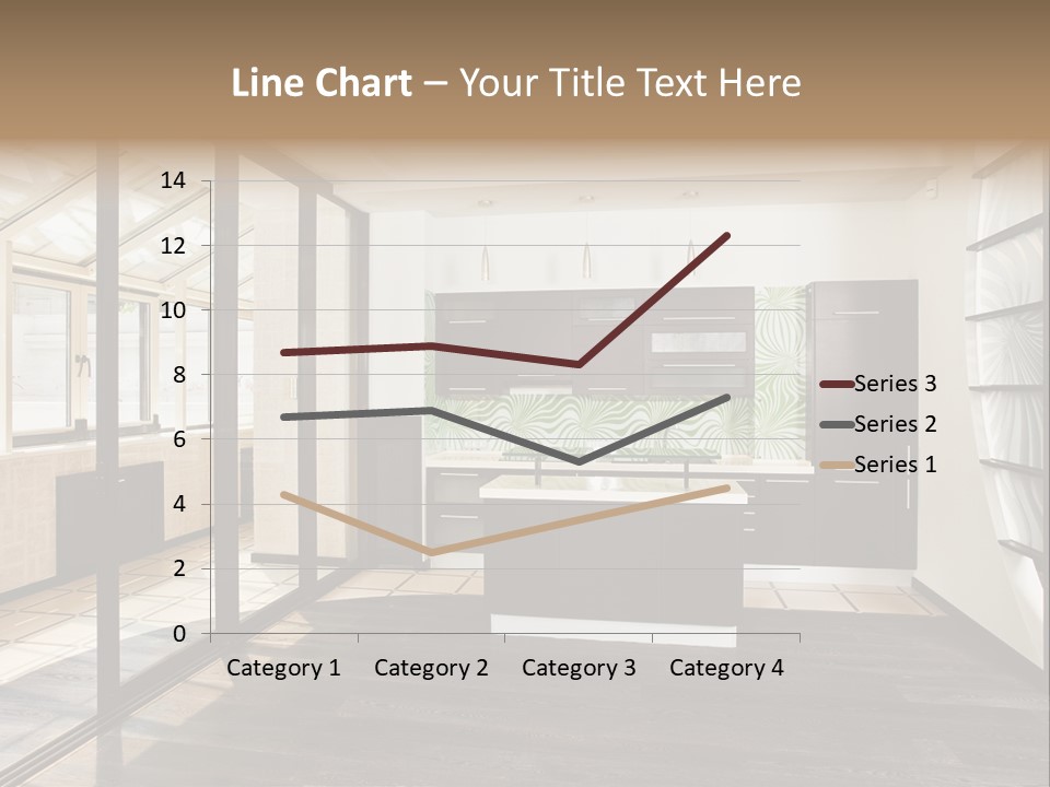 A Kitchen With A Lot Of Cabinets And A Lot Of Windows PowerPoint Template