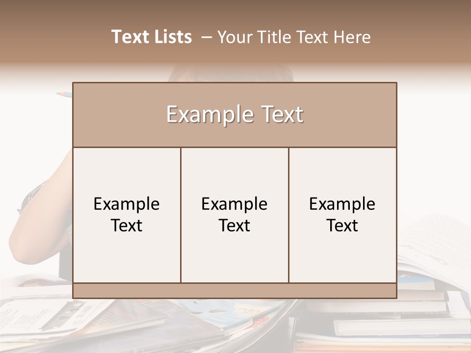 A Young Boy Is Sitting At A Desk With Books And A Pencil PowerPoint Template