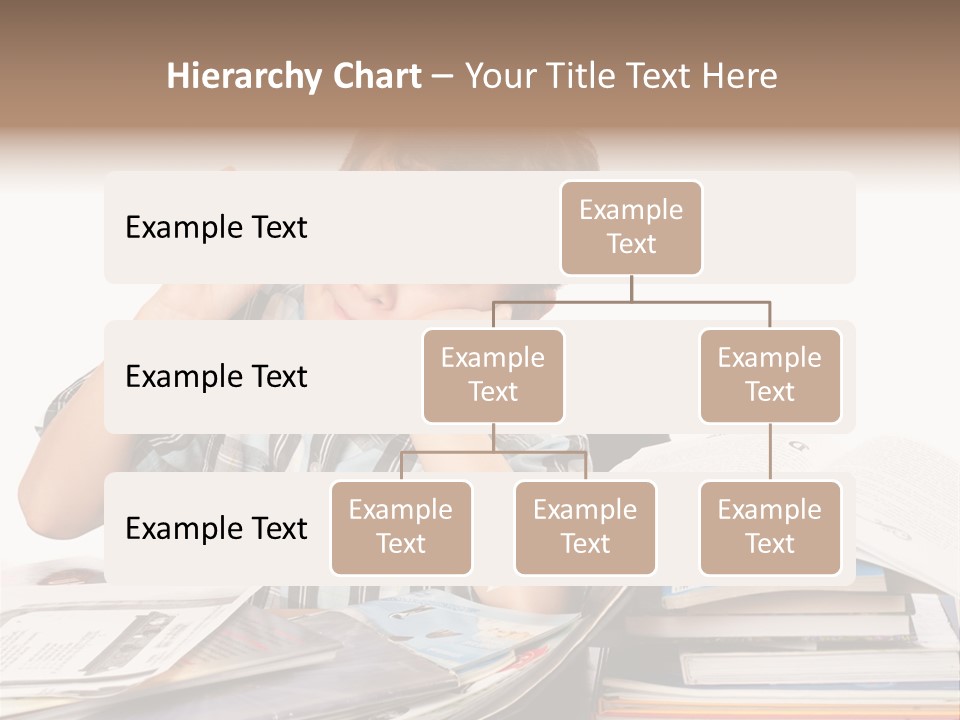A Young Boy Is Sitting At A Desk With Books And A Pencil PowerPoint Template