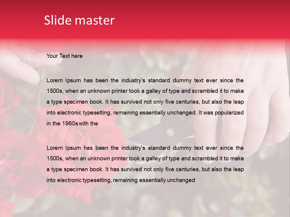 Rose Flower Cutting PowerPoint Template