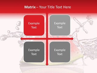 A Slice Of Watermelon With Water Splashing Around It PowerPoint Template