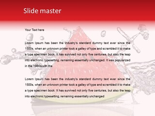 A Slice Of Watermelon With Water Splashing Around It PowerPoint Template