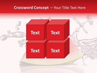 A Slice Of Watermelon With Water Splashing Around It PowerPoint Template