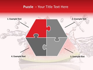A Slice Of Watermelon With Water Splashing Around It PowerPoint Template