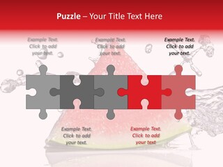 A Slice Of Watermelon With Water Splashing Around It PowerPoint Template