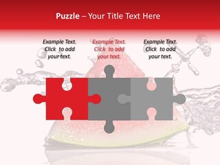 A Slice Of Watermelon With Water Splashing Around It PowerPoint Template