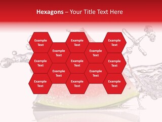 A Slice Of Watermelon With Water Splashing Around It PowerPoint Template