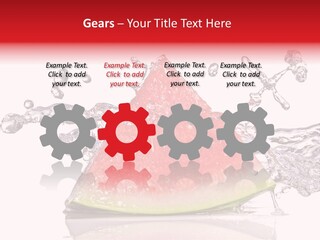 A Slice Of Watermelon With Water Splashing Around It PowerPoint Template