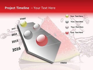 A Slice Of Watermelon With Water Splashing Around It PowerPoint Template