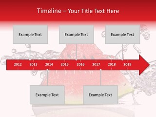 A Slice Of Watermelon With Water Splashing Around It PowerPoint Template