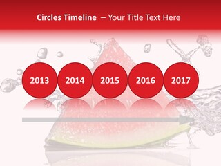 A Slice Of Watermelon With Water Splashing Around It PowerPoint Template