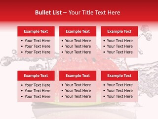 A Slice Of Watermelon With Water Splashing Around It PowerPoint Template