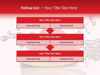 A Slice Of Watermelon With Water Splashing Around It PowerPoint Template