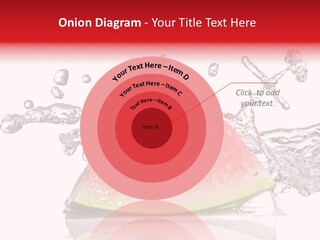 A Slice Of Watermelon With Water Splashing Around It PowerPoint Template