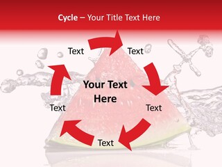 A Slice Of Watermelon With Water Splashing Around It PowerPoint Template