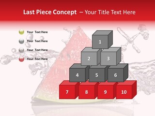 A Slice Of Watermelon With Water Splashing Around It PowerPoint Template