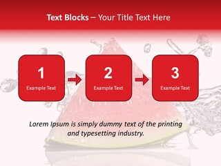 A Slice Of Watermelon With Water Splashing Around It PowerPoint Template