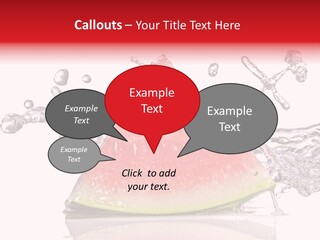 A Slice Of Watermelon With Water Splashing Around It PowerPoint Template