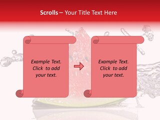 A Slice Of Watermelon With Water Splashing Around It PowerPoint Template