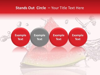 A Slice Of Watermelon With Water Splashing Around It PowerPoint Template