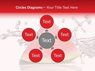 A Slice Of Watermelon With Water Splashing Around It PowerPoint Template