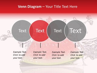 A Slice Of Watermelon With Water Splashing Around It PowerPoint Template