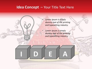 A Slice Of Watermelon With Water Splashing Around It PowerPoint Template