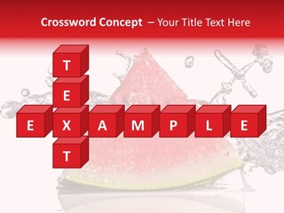 A Slice Of Watermelon With Water Splashing Around It PowerPoint Template