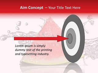 A Slice Of Watermelon With Water Splashing Around It PowerPoint Template