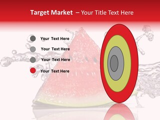 A Slice Of Watermelon With Water Splashing Around It PowerPoint Template