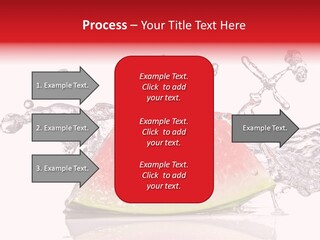 A Slice Of Watermelon With Water Splashing Around It PowerPoint Template