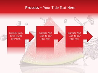 A Slice Of Watermelon With Water Splashing Around It PowerPoint Template
