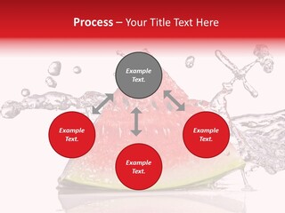 A Slice Of Watermelon With Water Splashing Around It PowerPoint Template