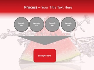 A Slice Of Watermelon With Water Splashing Around It PowerPoint Template